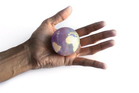 The world in my handの写真素材