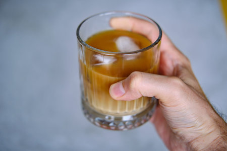 Cold brew coffee with irish cream, alcoholic refreshing summer drink