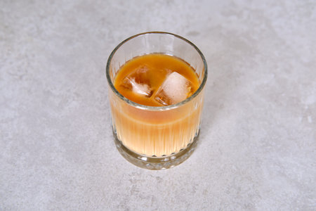 Cold brew coffee with irish cream, alcoholic refreshing summer drink