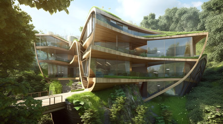 The Green City: A Model of Sustainable Urban Living - AI generatedの素材