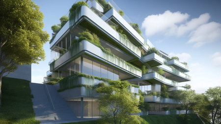 The Green City: A Model of Sustainable Urban Living - AI generatedの素材