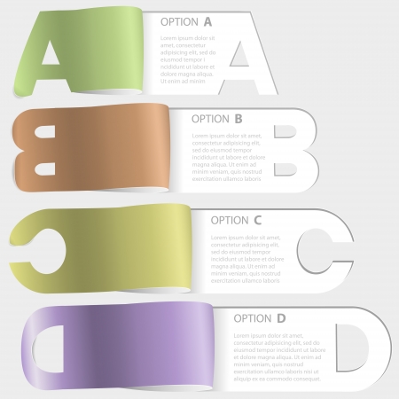 a-b-c-d paper cutoff optionsのイラスト素材