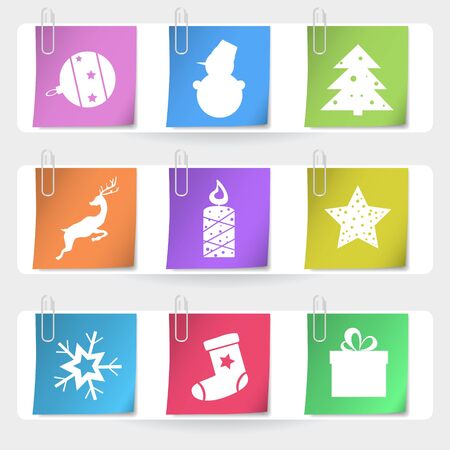Color stapled christmas cards のイラスト素材