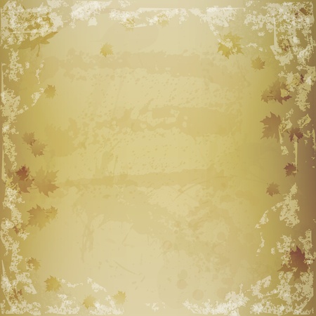 Autumn grunge texture vector illustration with leavesのイラスト素材