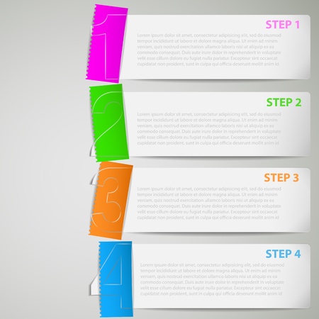 Paper tutorial strips with color stickers eps10 vector illustrationのイラスト素材