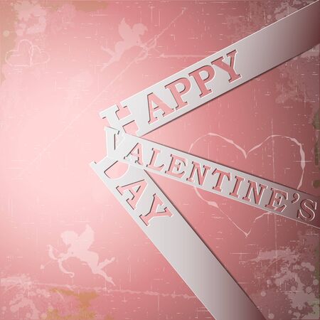 Happy Valentine's Day paper strips eps10 vector illustrationのイラスト素材