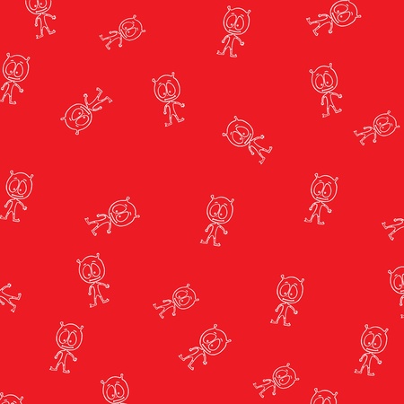 Seamless pattern with funny monsters.Can be used for wallpaper,texture for textile.のイラスト素材