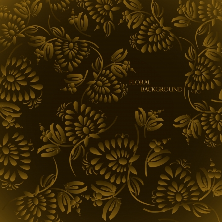 Seamless floral background pattern with gold flowers のイラスト素材