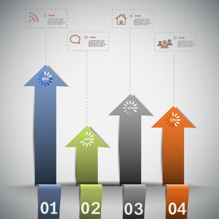 Infographic template with color arrows eps10 vector illustrationのイラスト素材