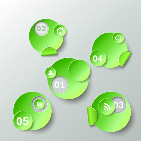 Abstract template for data presentation paper stickers  illustrationのイラスト素材