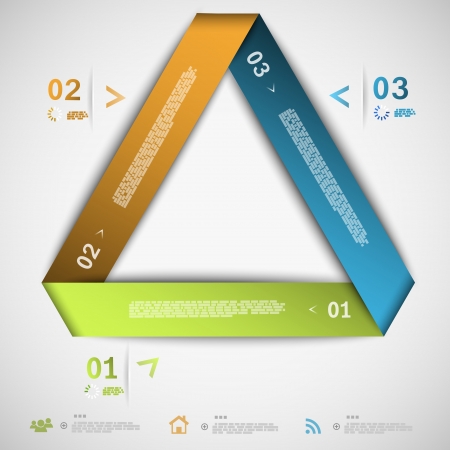 Infographic paper triangle template illustrationのイラスト素材
