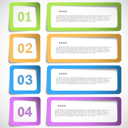 1-2-3-4 option - paper frames template illustrationのイラスト素材