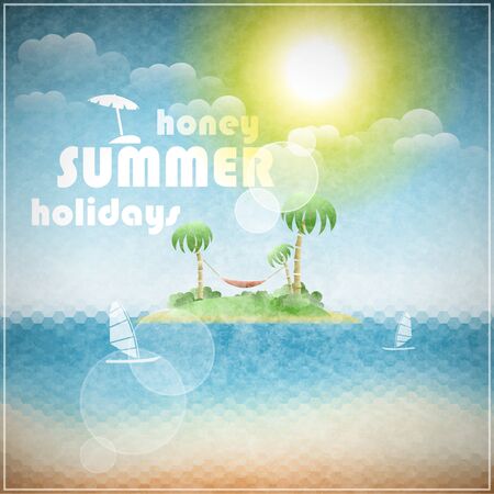Honey summer holidays  illustrationのイラスト素材
