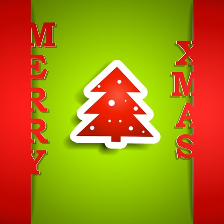 Merry Xmas paper card のイラスト素材