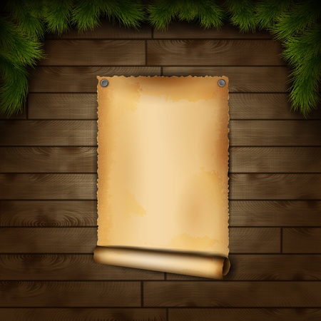 Old Paper On Wooden Texture のイラスト素材