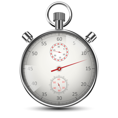 Realistic Classic Stopwatch Isolated on White. Vector illustrationのイラスト素材