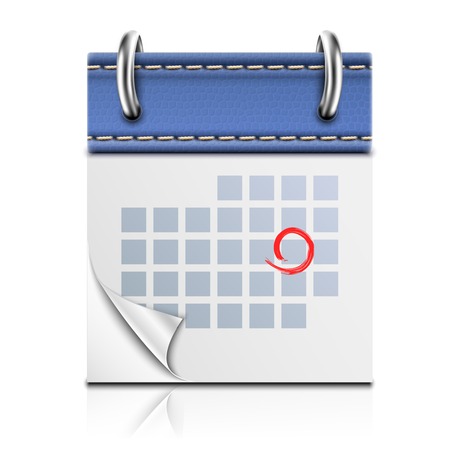 Realistic Detailed Calendar Icon. Vector Illustrationのイラスト素材
