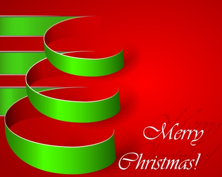 Green stripe christmas vector tree illustrationのイラスト素材