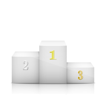 White sports competition Pedestal With Numbers. Vector Illustration.のイラスト素材