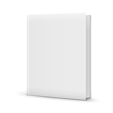 Blank White Standing Book Template. Vector Illustration.のイラスト素材