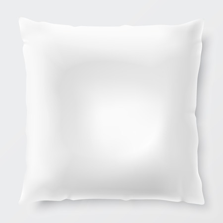 Isolated White Pillow With Shadow. Vector Illustration.のイラスト素材