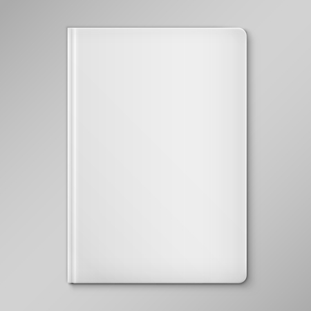 Isolated White Blank Book Cover. Vector Illustration.のイラスト素材