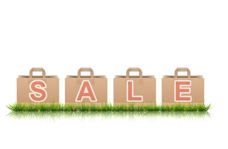 Shopping Bags With SALE Letters. Vector Illustration.のイラスト素材
