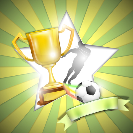 Soccer Poster With Trophy Cup. Vector Illustration.のイラスト素材