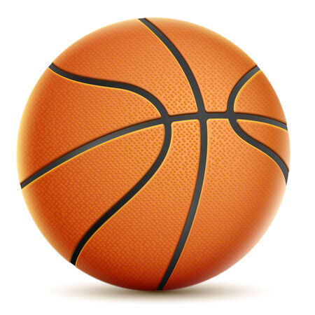 Isolated On White Orange Basketball. Vector Illustration.のイラスト素材