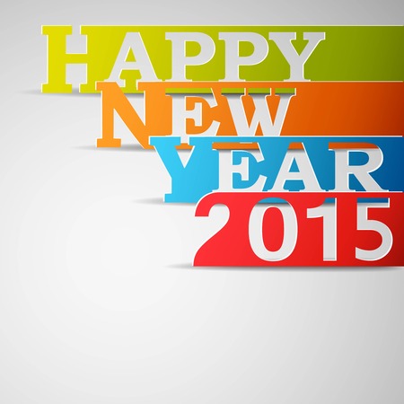 Happy New Year 2015 Paper Strips  Vector illustration のイラスト素材