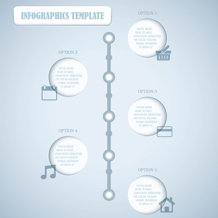 Circles With Shadows Infographics Template  Vector Illustration のイラスト素材
