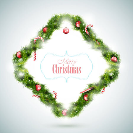 Greeting Card With Christmas Attributes.のイラスト素材