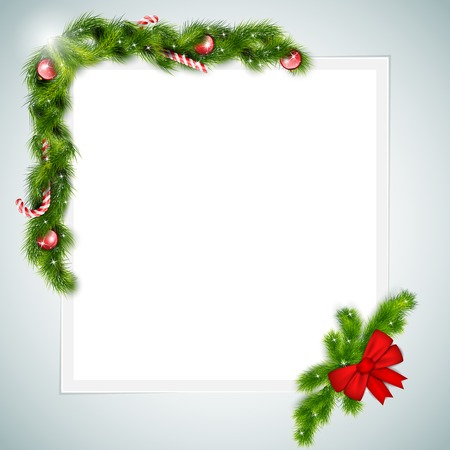 Blank Sheet of Paper With Christmas Attributes. Vector Illustration.のイラスト素材