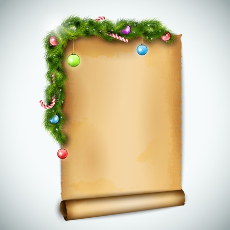 Old Christmas Sheet Of Paper.のイラスト素材