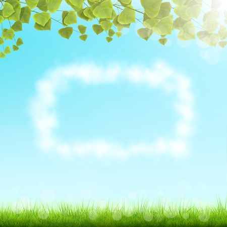 Cloud Frame On Sky Background.のイラスト素材