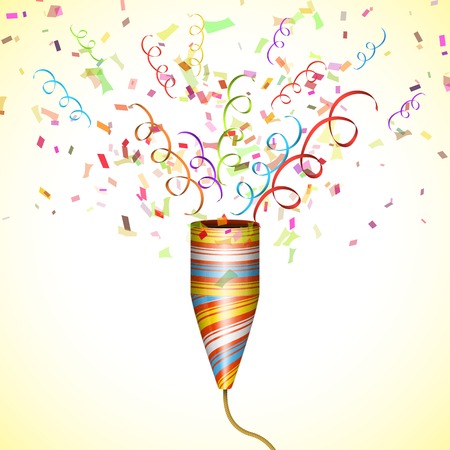 Exploding Party Popper With Confetti.のイラスト素材