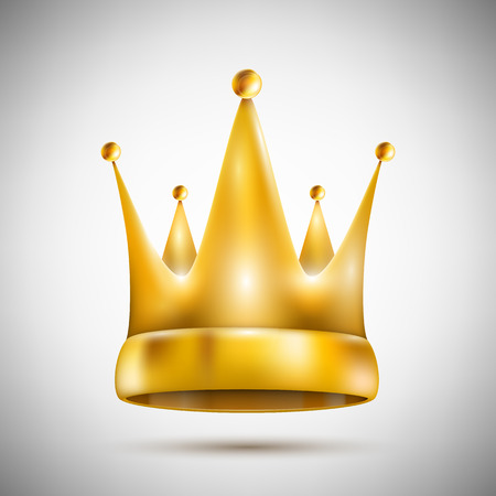 Isolated on White Pentagonal Golden Crown.のイラスト素材