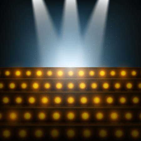 Stairs with Spotlights to Illuminated Stage.のイラスト素材