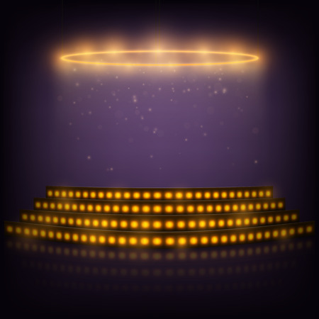 Podium for Performances with Spotlights.のイラスト素材