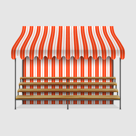 Market Stall With Wooden Shelves.のイラスト素材
