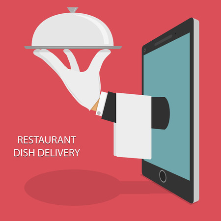 Restaurant Food Delivery Concept Illustration.のイラスト素材