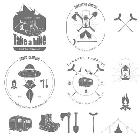 Outdoor Recreation Vector Badge Set.のイラスト素材
