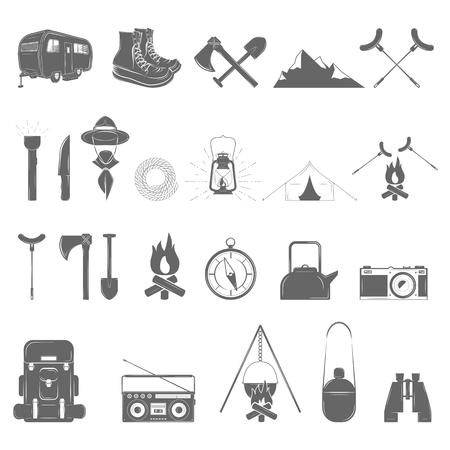 Outdoor Recreation Vector Icon Set.のイラスト素材
