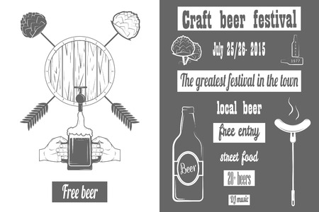 Beer Craft Fest Two-color Poster.のイラスト素材