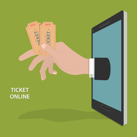 Online Ticket Order Vector Concept.のイラスト素材