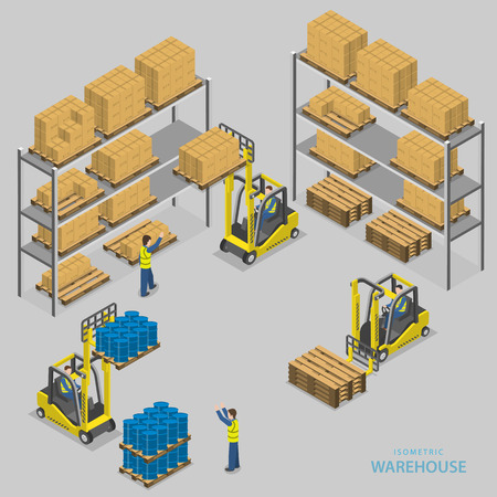 Warehouse loading isometric illustration.のイラスト素材