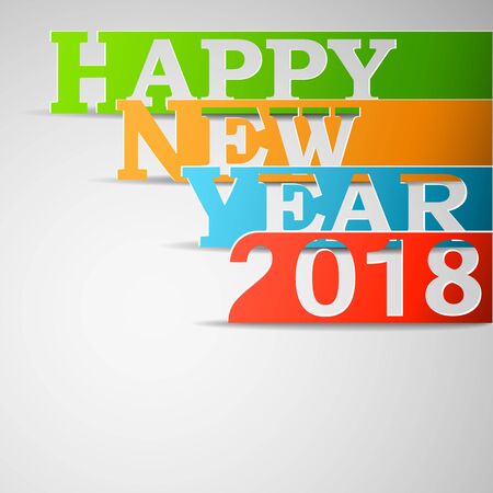 Happy New Year 2018 paperのイラスト素材