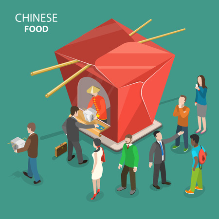 Chinese food conceptのイラスト素材