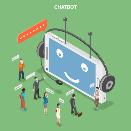 Chatbot flat isometric vector concept.のイラスト素材