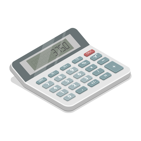 Grey isometric calculator vector illustration.のイラスト素材